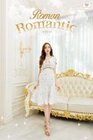 Roman Romantic  Dress ชุดเดรสเรียบหรูพิมพ์ลายเเต่งระบายลูกไม้ ใส่ออกงานหรือไปเที่ยวเหมาะสุดๆ