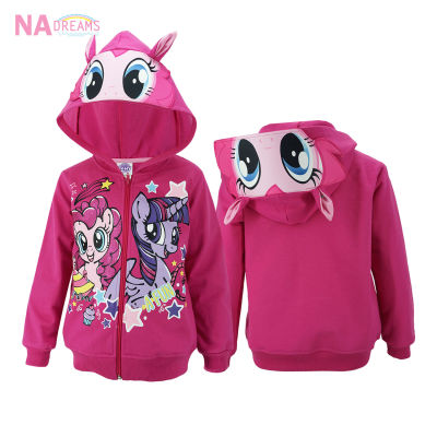 My Little Pony เสื้อแจ็คเก็ต ผ้า ค๊อตต้อน 100% เสื้อกันหนาว แจ็คเก็ตเด็กหญิง เสื้อแขนยาวมีหมวก Jacket ลายการ์ตูนโพนี่ PONY ลิขสิทธ์แท้ จาก NADream