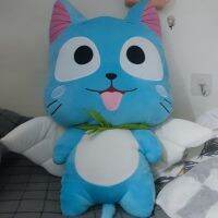 Kawaii Fairy Tail Plush Doll Anime Figure Happy Blue Cats Soft Stuffed Animal Plushie Doll Model Pillow Room Decor Children Gift