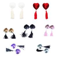 sticks of pair A accessories lingerie Sexy stickers chest Reusable nipple silicone fringed 7-color