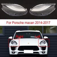 สำหรับ Porsche Macan 2014-2017ฝาครอบไฟหน้ารถยนต์โป๊ะไฟแบบโปร่งใสฝาครอบโคมไฟ Lampu Depan Mobil เลนส์กระจก