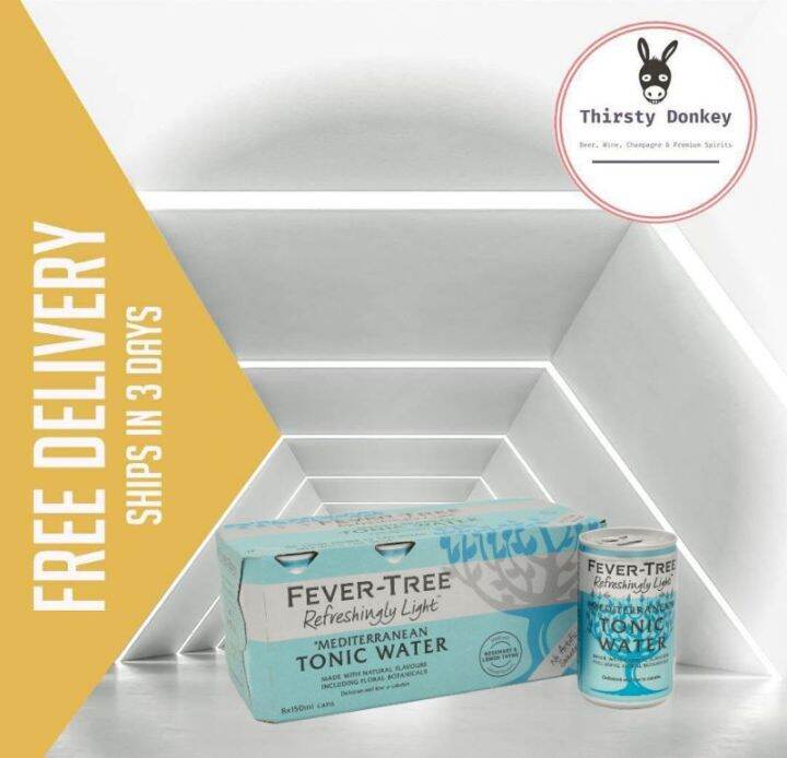 Fever Tree Refreshingly Light Mediterranean Tonic Water (150ml x 24 cans) (BBD 08/2024