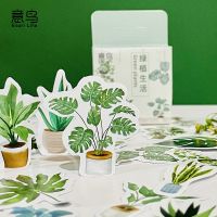 46 Pcs Various Shapes Stickers Green Flower Plant Series Decals For Journal Decoration Diy Scrapbook Laptop Envelop Stickers Labels