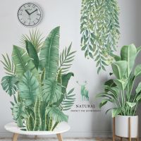 [HOT IOSWKLXWIOGH 626] LuanQI Green Plant สติ๊กเกอร์ติดผนังไวนิล Wall Decal Tropical Palm Leaf Modern Art ประตูภาพจิตรกรรมฝาผนังกระดาษสำหรับห้องครัว DIY Decortions