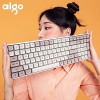 J20แป้นพิมพ์เชิงกลสำหรับเล่นเกม A100 Aigo สวิตช์ USB ไร้สาย2.4G ชนิด C มีสายสีน้ำเงินสวิตช์100กุญแจชาร์จไฟได้คีย์บอร์ดสำหรับเล่นเกมสลับแบบร้อน