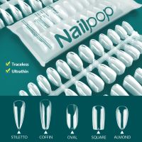 Nailpop Transparent Fake Nail Acrylic Tips Press on Nails Coffin Traceless and Ultrathin False Nails Accessories Tools 120pcs