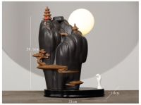 With 10Pcs Incense Cones, The Moon Burner With Led Backflow Incense Burner Holder Censer