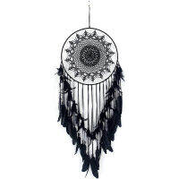 ขนนกฝันทำด้วยมือ Dream Catcher Hitam ยาว120ซม. สำหรับแขวนผนังเครื่องดักฝันสำหรับตกแต่งชุดตกแต่งห้องนอนเครื่องประดับหัตถกรรมของขวัญขนาด15.75นิ้ว/40ซม.