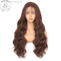 Chocolate Brown 13x4 Lace Frontal Wig 30Inch Synthetic Lace Front Body Wave Hair Wigs HD Transparent T Part Lace Wigs for Women [ Hot sell ] Toy Center 2