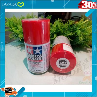 .ของเล่น ถูก ตัวต่อ โมเดล. สีสเปย์ Tamiya TS-49 BRIGHT RED 100ML .ของเล่นเสริมทักษะ เกมฝึกสมอง.