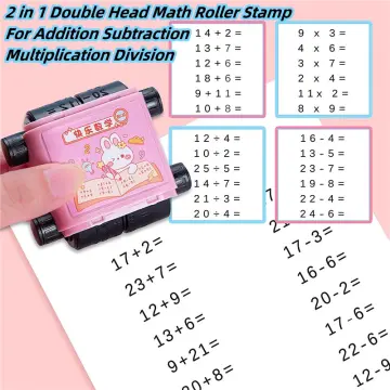 Teaching Stamps For Kids,2 In 1 Math Practice Stamps Within 100,addition  And Subtraction Dual Head Smart Math Roller Stamp,math Learning Toy For  Presc