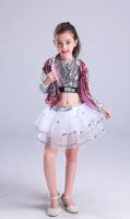 Girls Sequined Ballroom Jazz Hip Hop Dancing Costumes Kid Adult Performance Modern Party Show Pants Dancing Wear set Outfits