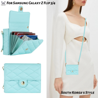 Insmei เคส Samsung Z ฝาพับ4แบบหรูหราสะพายพาดลำตัวหนัง PU แบบขาตั้งสายคล้องติดแม่เหล็กเคส Galaxy ศัพท์ Flip3 Z