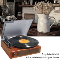 Portable Gramophone Vinyl Record Player Vintage Classic Turntable Phonograph with Built-in Stereo Speakers