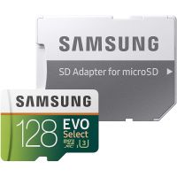 Samsung 128GB 100MB/s (U3) MicroSDXC EVO Select การ์ดหน่วยความจํา พร้อมอะแดปเตอร์ ขนาดเต็ม