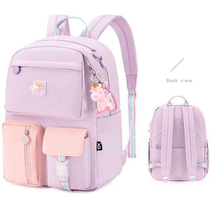 student-backpacks-hit-color-middle-school-girl-daypack-rucksack-with-pendant