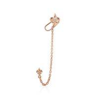 ake ake Fierce-de-lis Ear cuff with Stud- Left - Pure Pink เงินแท้ 925 แกะมือขัดเงาพิเศษ ชุบทองชมพูบริสุทธิ์ ฝังคริสตัล**สำหรับหูข้างซ้าย **ขายเป็นชิ้น/ข้าง