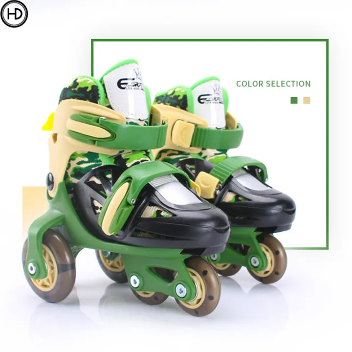 Skating shoes, children's wheel skating shoes set, flashing dry skates