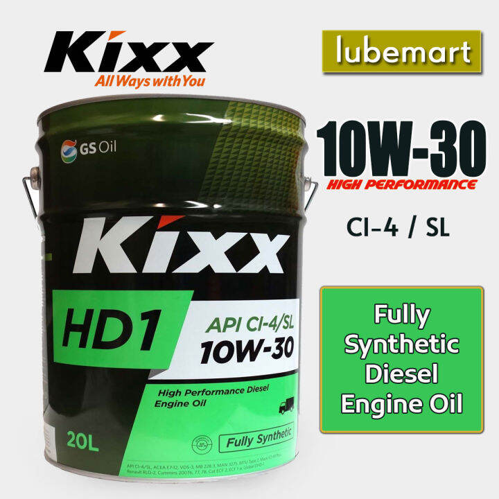 KIXX HD1 10W30 CI4 (20 liters) - Fully Synthetic 10W30 Diesel Engine ...
