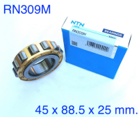 RN309 EM ( 45 x 88.5 x 25 mm.)  NTN  Cylindrical Roller Bearing  รูตรง รังทองเหลือง = 1 ตลับ NU309G1