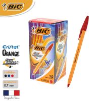 BIC บิ๊ก ปากกา Orange ด้ามส้ม ปากกาลูกลื่น หมึกแดง หัวปากกา 0.7 mm. จำนวน 50 ด้าม