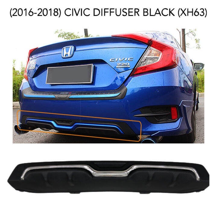 CPAO 20162018 Honda Civic Car Rear Bumper Diffusers Lip Spoiler Body