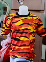 04  เสื้อยืด คอกลม  สี แดง-เหลือง  มี ไซร์  S , M , L , XL , XXL , 3XL