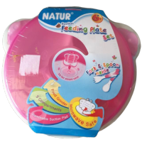 Natur ชุดจานเด็ก Feeding Plate Set สีชมพู