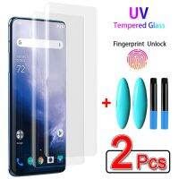 2 Pcs UV Liquid กาวกระจกนิรภัยสำหรับ OnePlus 7 7T Pro Premium UV Liquid Screen Protector สำหรับ One Plus 9 8 10 Pro กระจกโค้ง-SLPPP STORE