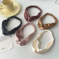 4 buah/lot ikat rambut kain Satin sutra untuk wanita penutup wajah olahraga hiasan rambut ikat kepala Aksesori Turban dewasa