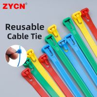 100pcs Releasable Slipknot Nylon Cable Tie Colored Loose Wire Binding Wrap Straps Reusable Plastic 8*150/200/250/300/400/450mm Cable Management