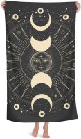 【DT】 hot 【DT】 hot Bath Towel Moon Star Mystic Sun Astrology Tarot Goth Beach Towels Soft Absorbent Washcloths Quick Dry Luxury Hotel Quality Towel