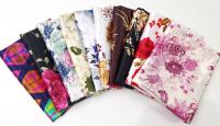 1 meter X 1.48 meter Vintage Floral Plaid Patchwork Satin Fabric Soft Charmeuse Material