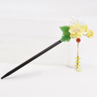 【CW】 Classic Wooden Acrylic Flower Hairpins For Women Antique Hair Sticks Girl Clip Costume Hanfu Chinese Accessories