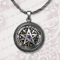 Wiccan  Necklace black magick Pagan Pentagram Jewelry Glass Dome Pendant Necklace wholesale 2017 A-010 HZ1 Fashion Chain Necklaces