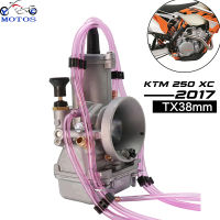 YC MOTOS Mikuni TX38 38Mmคาร์บูเรเตอร์2รถจักรยานยนต์จังหวะคาร์บูเรเตอร์สำหรับKTM 250 XC 2017 200-350ccมอเตอร์