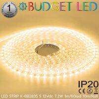 LED STRIP, K-BB2835-S-60-3000K DC-12V 7.2W/1M 60LED/1M IP20 ไฟเส้น Zig-Zag ยี่ห้อ BUDGET LED แอลอีดีไฟเส้นสำหรับตกแต่ง 10M/Roll  (ราคา/10เมตร)