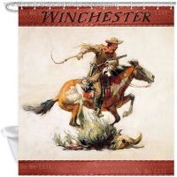 【CW】∈  Shower Curtain Cowboy With Gun Southwestern Themed Decoration Fabric