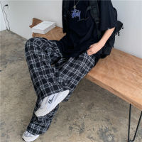 2023 Black Women Plaid Pants Casual Oversize Loose Wide Leg Trouser Retro Teens Harajuku Hip-hop All-match Streetwear S - 3XL