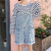 CODadoqkxDGE Womens 2020 new Korean style loose high waist denim suspenders jumpsuit