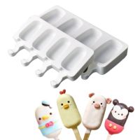 4PCS Silicone Ice Cream Mold DIY Chocolate Dessert Popsicle Moulds Tray Ice Cube Maker Homemade Tools Summer Party Supplies