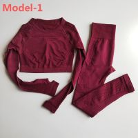 Women Seamless Gym Sets High Waist Gym Mesh Leggings Shirts Suit Long Sleeve Fitness Workout Sports Running Thin Sport Sets