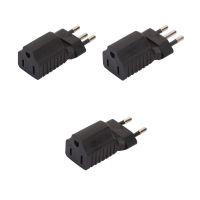 【lz】❆❂♣  Adaptador de conversão EU 2 pinos/IT/BR 3 pinos para Nema 5-15R Conector de alimentação sem fio