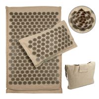 Lotus Acupressure Spike Mat Linen Coconut Fiber Back Body Massage Pillow Stress Relief Massager Cushion Yoga Shiatsu Acupuncture Yoga Mats