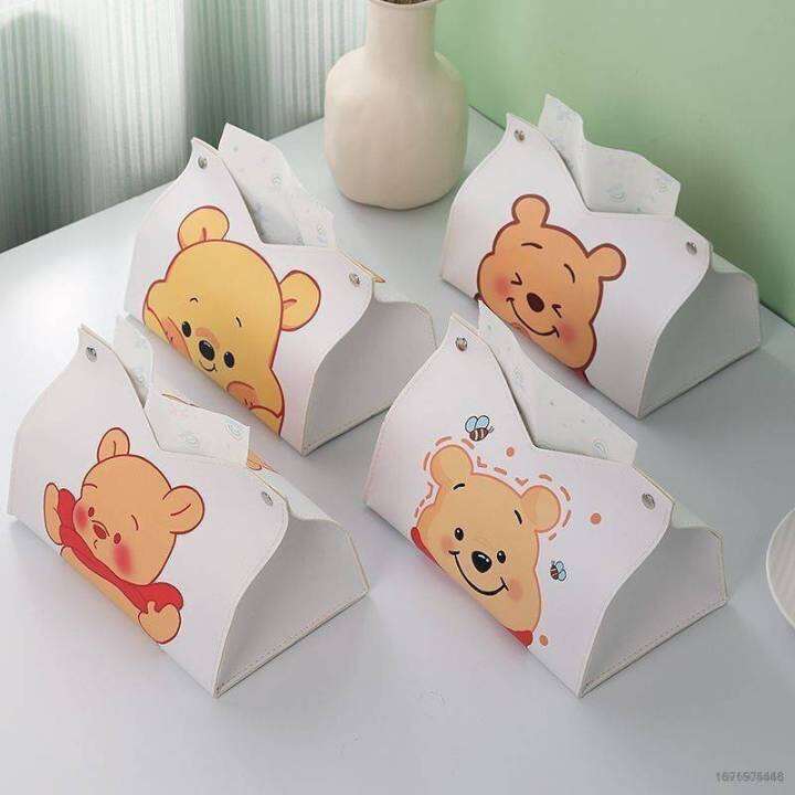 xue-winnie-the-pooh-กล่องทิชชู่หนัง-ลายการ์ตูนหมีพูห์น่ารัก-กันน้ํา-สําหรับหอพัก-รถยนต์-ห้องนั่งเล่น