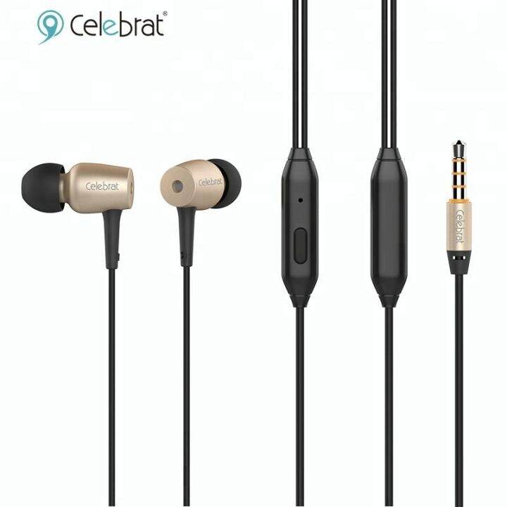 ORIGINAL CELEBRAT BASS HIFI AUDIO STEREO WIRE EARPHONE WITH MIC HEADSET EARFON MUSIC EARFON Lazada