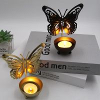 Metal Butterfly Candle Holder Home Decor Bathroom Aromatherapy Table