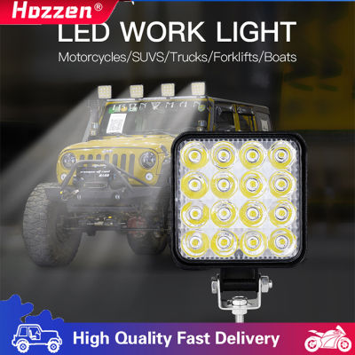 Hozzen รถยนต์ LED Light MINI Square 16ไฟ48W ไฟเสริมดัดแปลงไฟหน้ารถจักรยานสปอตไลท์