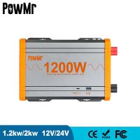 Vejl90daztg อินเวอร์เตอร์พลังงานแสงอาทิตย์ PowMr 12V 24V 220V อินเวอร์เตอร์2KW 1KW Sinus Murni พอร์ต Konversi C Tipe C Pengisi Daya Cepat 3.0