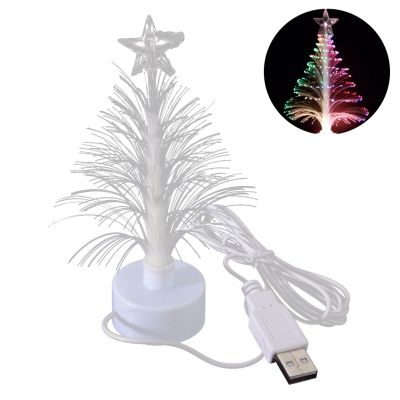 【CC】☂﹍  ornaments changing christmas tree decorative light optical usb connection for party bedroom bottle